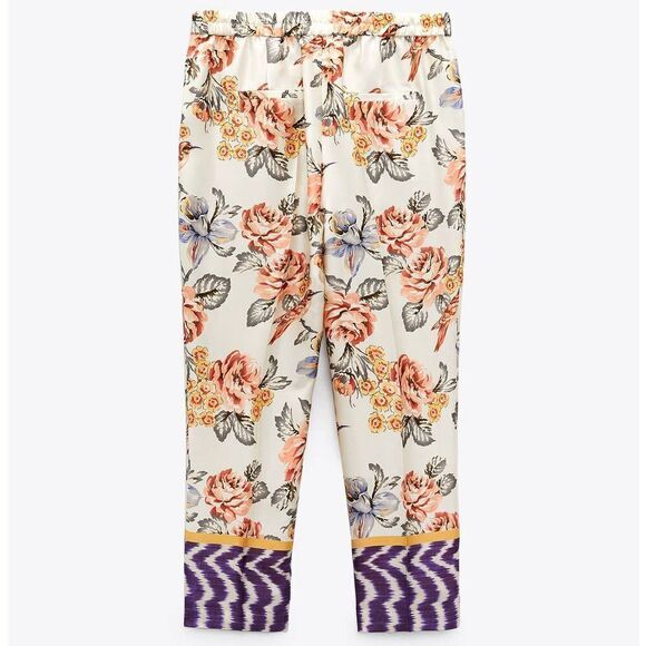 ZARA Printed Floral Pants New Small - Picture 7 of 7